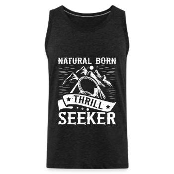 Natural Born Thrill Seeker Montagnes russes - Débardeur bio Premium Homme - charbon - Devant - Alexander (188cm)