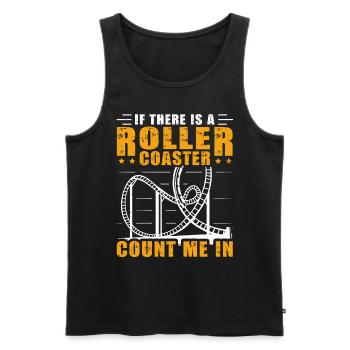 If There Is A Rollercoaster Count Me In Roller - Men's Premium Organic Tank Top - black - Front - Michal (187cm)