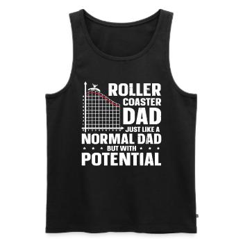 Roller Coaster Dad Just like A Normal Dad But With - Men's Premium Organic Tank Top - black - Front - AI Model Male 178 light (178cm)
