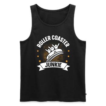 Roller Coaster Junkie Roller Coaster - Männer Premium Bio Tank Top - Schwarz - Vorne - AI Model Male 178 light (178cm)