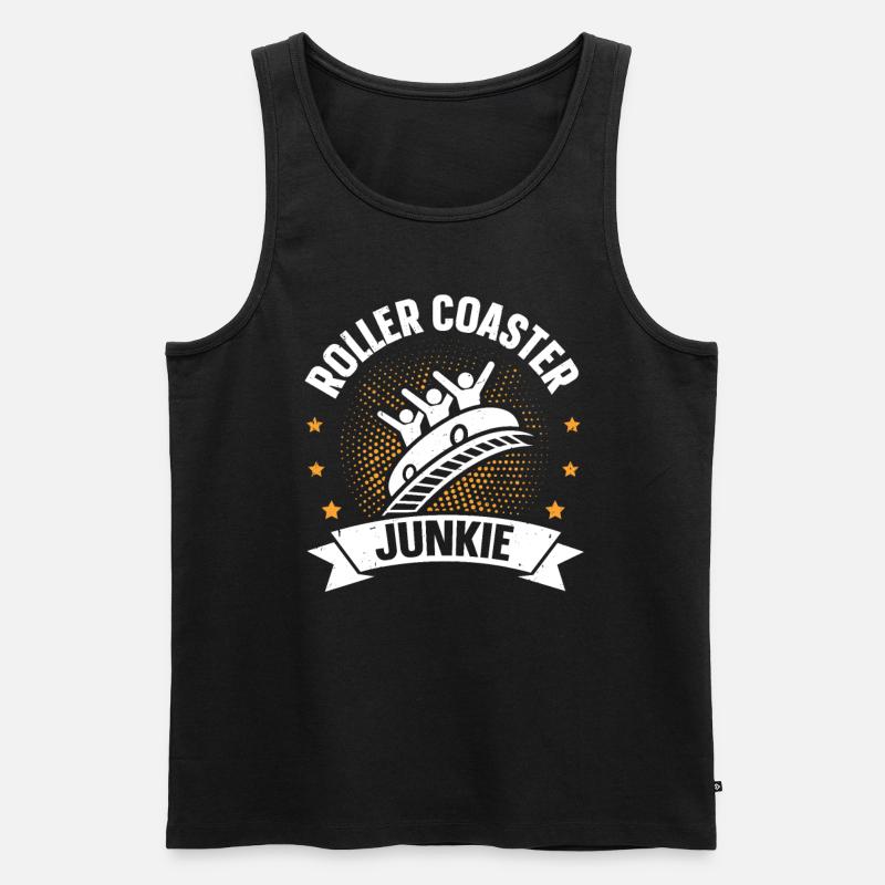 Roller Coaster Junkie Roller Coaster - Männer Premium Bio Tank Top - Schwarz