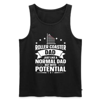 Roller Coaster Dad Just like A Normal Dad But With - Men's Premium Organic Tank Top - black - Front - AI Model Male 178 light (178cm)