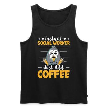 Instant Social Worker Just Add Coffee Lover Social - Männer Premium Bio Tank Top - Schwarz - Vorne - Michal (187cm)