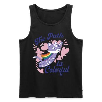 The Path Is Colorful Cute LGBTQ Pride Rainbow - Men's Premium Organic Tank Top - black - Front - AI Model Male 178 light (178cm)