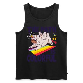 The Path Is Colorful Cute LGBTQ Pride Rainbow - Männer Premium Bio Tank Top - Schwarz - Vorne - AI Model Male 178 light (178cm)