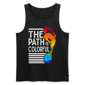 The Path Is Colorful Cute LGBTQ Pride Rainbow - Men's Premium Organic Tank Top - charcoal grey - Front - Alexander (188cm)