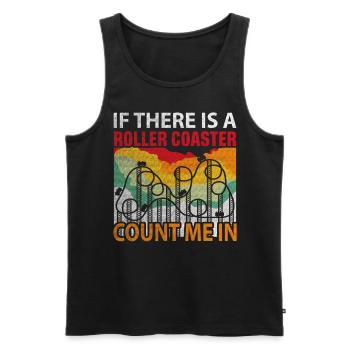 If There Is A Rollercoaster Count Me In Roller - Men's Premium Organic Tank Top - black - Front - Michal (187cm)