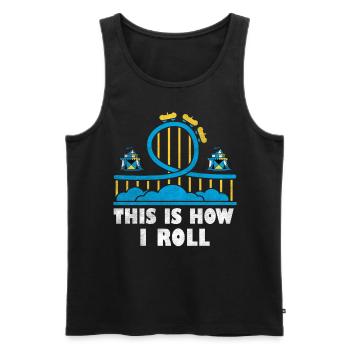 This Is How I Roll Roller Coaster - Männer Premium Bio Tank Top - Schwarz - Vorne - AI Model Male 178 light (178cm)