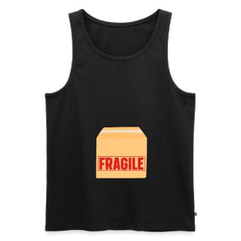 Fragile Package - Baby Ankündigung - Männer Premium Bio Tank Top - Schwarz - Vorne - AI Model Male 178 light (178cm)