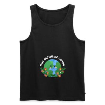 New Earthling Coming - Baby Announcement - Men's Premium Organic Tank Top - black - Front - Michal (187cm)