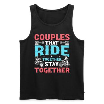 Couples That Ride Together Stay Together Biker - Männer Premium Bio Tank Top - Schwarz - Vorne - Michal (187cm)