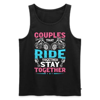 Couples That Ride Together Stay Together Biker - Männer Premium Bio Tank Top - Schwarz - Vorne - Michal (187cm)