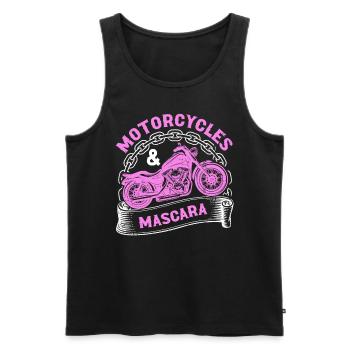 Motorcycles & Mascara - Männer Premium Bio Tank Top - Schwarz - Vorne - AI Model Male 178 light (178cm)