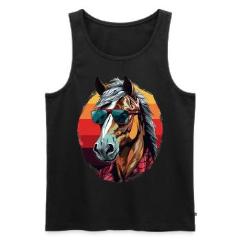 Urban Stallion - Graffiti Style - Men's Premium Organic Tank Top - black - Front - AI Model Male 178 light (178cm)