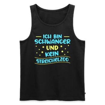 Ich bin schwanger und kein Streichelzoo - Männer Premium Bio Tank Top - Schwarz - Vorne - Michal (187cm)