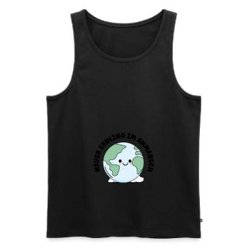 Neuer Erdling im Anmarsch - Baby Ankündigung - Männer Premium Bio Tank Top - Schwarz - Vorne - Michal (187cm)