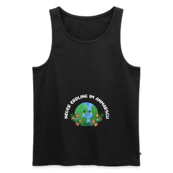 Neuer Erdling im Anmarsch - Baby Ankündigung - Männer Premium Bio Tank Top - Schwarz - Vorne - Michal (187cm)