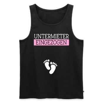 Untermieter Eingezogen - Schwanger Mama - Männer Premium Bio Tank Top - Schwarz - Vorne - AI Model Male 178 light (178cm)