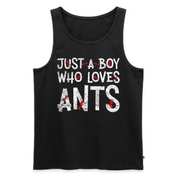 Juste un garçon qui aime la ferme Ants Ameisen - Débardeur bio Premium Homme - noir - Devant - Michal (187cm)