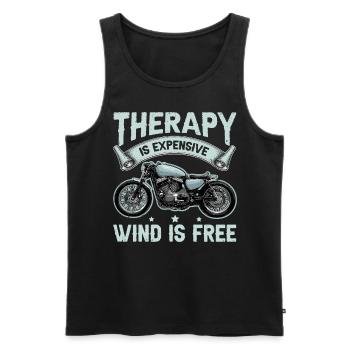 La thérapie coûte cher - Wind Is Free Biker - Débardeur bio Premium Homme - noir - Devant - Michal (187cm)