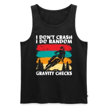 I Dont Crash I Do Random Gravity Checks Motorcross - Men's Premium Organic Tank Top - black - Front - Michal (187cm)