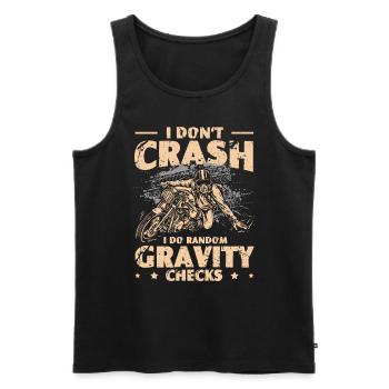 I Dont Crash I Do Random Gravity Checks Motorcross - Men's Premium Organic Tank Top - black - Front - Michal (187cm)