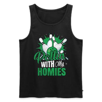 Rollin avec mon cadeau Homies Retro Bowling - Débardeur bio Premium Homme - noir - Devant - Michal (187cm)