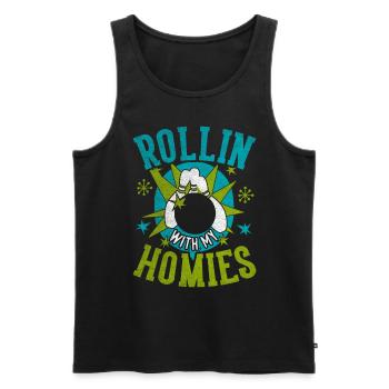 Rollin avec mon cadeau Homies Retro Bowling - Débardeur bio Premium Homme - noir - Devant - Michal (187cm)