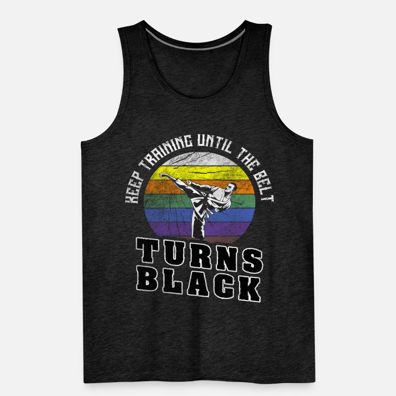 Keep Training Until The Belt Turns Black Karate Männer Premium Bio Tank Top