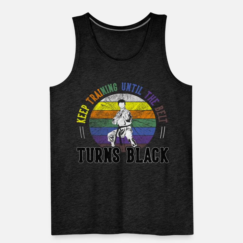 Keep Training Until The Belt Turns Black Karate Männer Premium Bio Tank Top