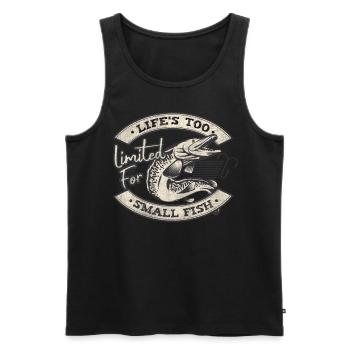 Life's Too Limited For Small Fish Musky Fishing - Men's Premium Organic Tank Top - black - Front - AI Model Male 178 light (178cm)