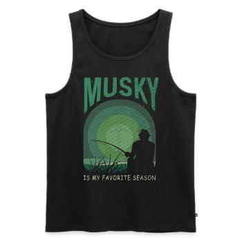 Musky Fishing Is My Favorite Season Musky Fishing - Men's Premium Organic Tank Top - black - Front - Michal (187cm)