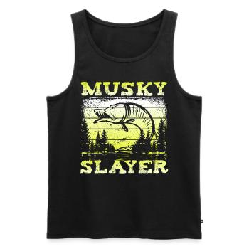Musky Slayer Musky Fishing - Men's Premium Organic Tank Top - black - Front - Michal (187cm)
