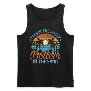 Toes In The Water Bottom in the Sand Strand Urlaub - Männer Premium Bio Tank Top - Schwarz - Vorne - Michal (187cm)