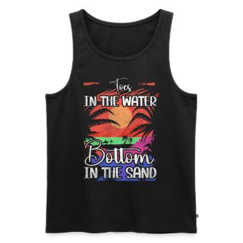 Toes In The Water Bottom in the Sand Strand Urlaub - Männer Premium Bio Tank Top - Schwarz - Vorne - Michal (187cm)