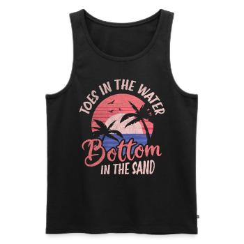 Toes In The Water Bottom in the Sand Strand Urlaub - Männer Premium Bio Tank Top - Schwarz - Vorne - Michal (187cm)