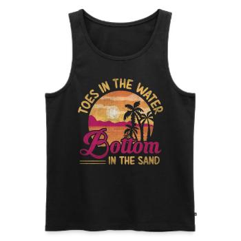 Toes In The Water Bottom In The Sand Beach Holidays - Men's Premium Organic Tank Top - black - Front - AI Model Male 178 light (178cm)