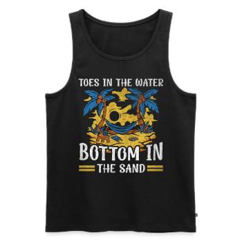 Toes In The Water Bottom in the Sand Strand Urlaub - Männer Premium Bio Tank Top - Schwarz - Vorne - Michal (187cm)