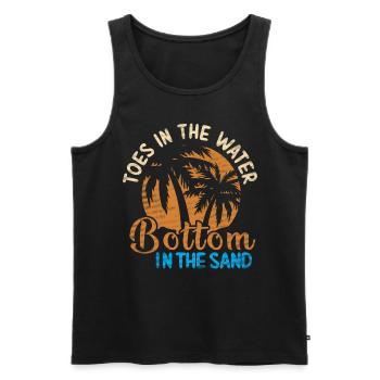 Toes In The Water Bottom in the Sand Strand Urlaub - Männer Premium Bio Tank Top - Schwarz - Vorne - Michal (187cm)