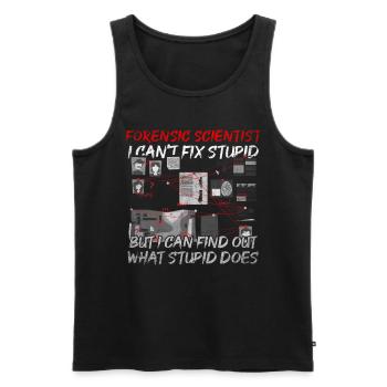 I Can't Fix Stupid But I can Find Out What It Does - Men's Premium Organic Tank Top - black - Front - AI Model Male 178 light (178cm)