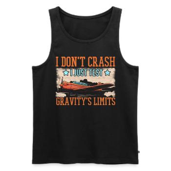 I don't crash I just test Gravity's Limits Model - Men's Premium Organic Tank Top - black - Front - AI Model Male 178 light (178cm)
