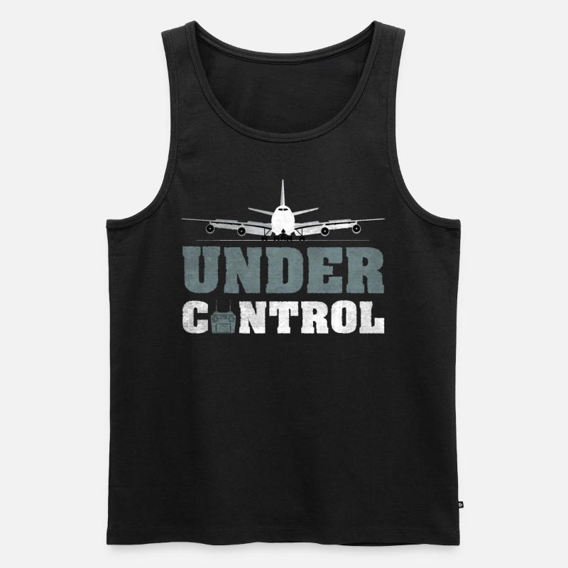 Under Control Model Flugzeug - Männer Premium Bio Tank Top - Schwarz