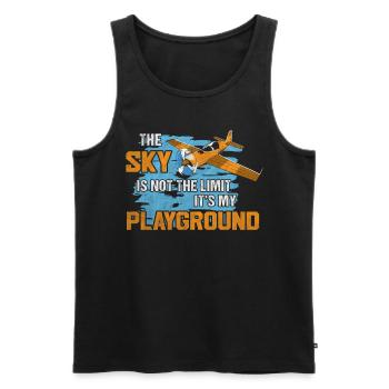 Sky Is Not The Limit Its My Playground Model - Men's Premium Organic Tank Top - black - Front - AI Model Male 178 light (178cm)