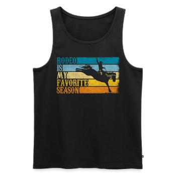 Rodeo Is My Favorite Season Retro Rodeo Cowboy - Männer Premium Bio Tank Top - Schwarz - Vorne - AI Model Male 178 light (178cm)