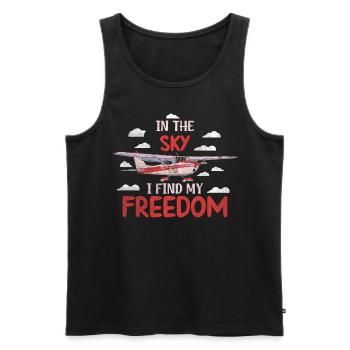 In The Sky I Find My Freedom Model Airplane - Men's Premium Organic Tank Top - black - Front - Michal (187cm)