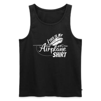 Vacation Travel Quote - This Is My Airplane - Men's Premium Organic Tank Top - black - Front - AI Model Male 178 light (178cm)