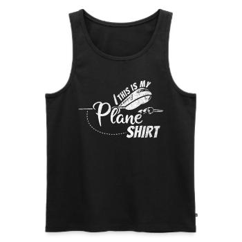 Vacation Travel Quote - This Is My Plane - Men's Premium Organic Tank Top - black - Front - AI Model Male 178 light (178cm)
