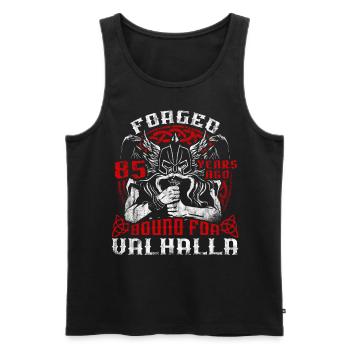 Forgé il y a 00 ans pour le 00e anniversaire du Valhalla - Débardeur bio Premium Homme - noir - Devant - Michal (187cm)