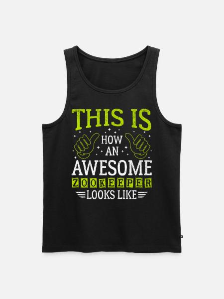 Funny Saying Awesome Zookeeper - Men's Premium Organic Tank Top - black