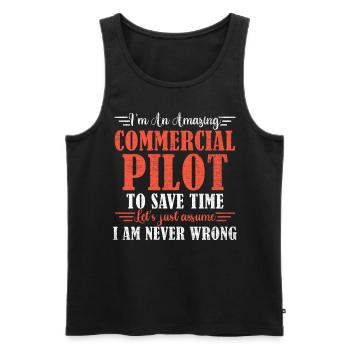 Awesome Commercial Pilot - Men's Premium Organic Tank Top - black - Front - Michal (187cm)